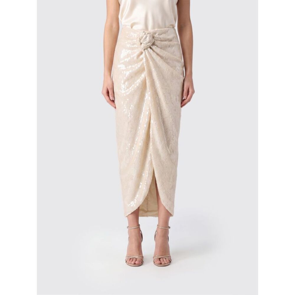 Rotate Women Rotate High-Waisted Midi Pencil Skirt With Sequins And Front Slit